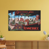 Memphis, Tennessee - Grote letterscènes 3 Canvas Afdruk (Insitu (Woonkamer))