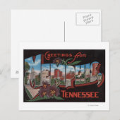 Memphis, Tennessee - Grote letterscènes Briefkaart (Voorkant / Achterkant)