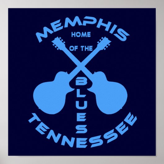 Memphis, Tennessee Home of the Blues Poster (Voorkant)
