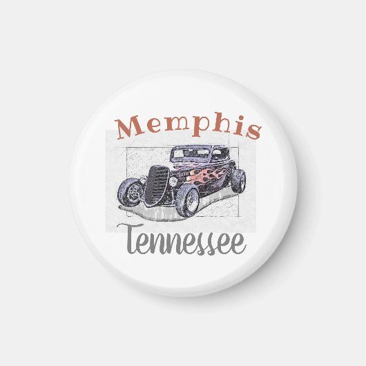 "Memphis Tennessee" Hotrod Magneet (Voorkant)