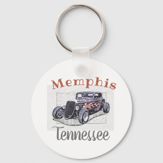 "Memphis Tennessee" Hotrod Sleutelhanger (Voorkant)