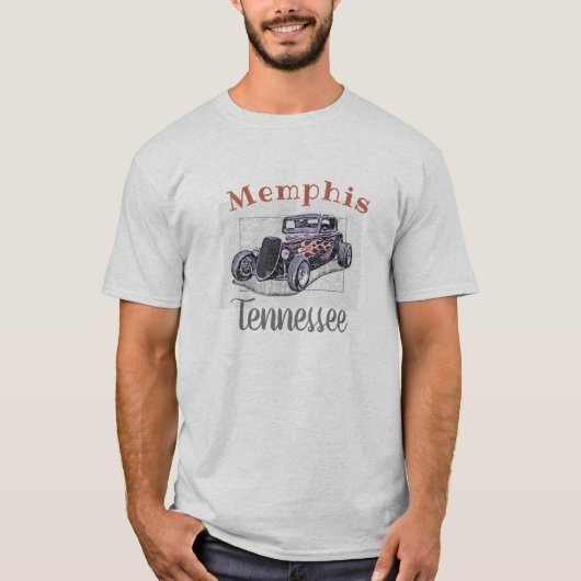 "Memphis Tennessee"  Hotrod T-shirt (Voorkant)