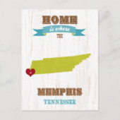 Memphis, Tennessee Kaart - Thuis is waar het hart (Voorkant)
