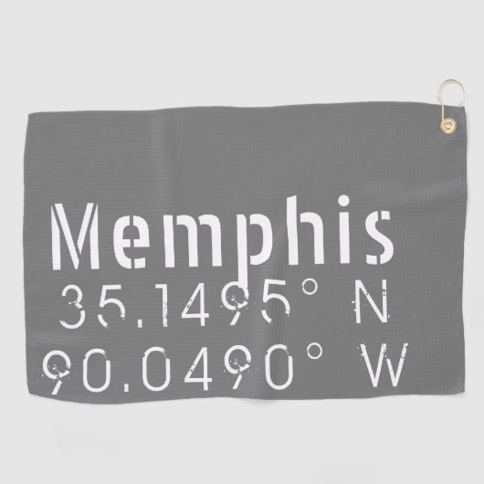 Memphis Tennessee Latitude Golfhanddoek (Horizontaal)