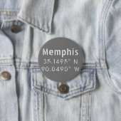Memphis Tennessee Latitude Ronde Button 7,6 Cm (In situ)