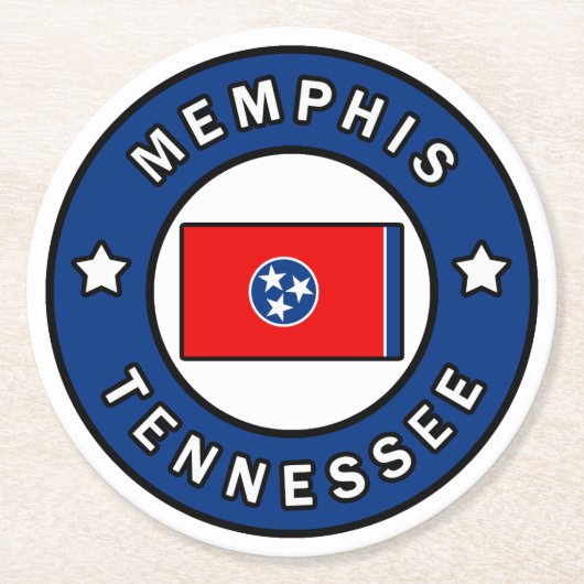 Memphis Tennessee Ronde Kartonnen Onderzetter (Voorkant)