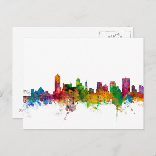 Memphis Tennessee Skyline Briefkaart (Voorkant / Achterkant)