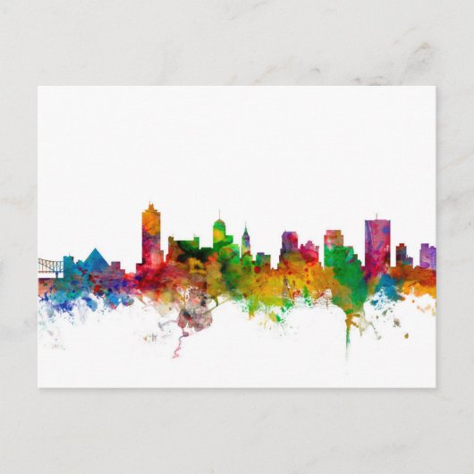 Memphis Tennessee Skyline Briefkaart (Voorkant)