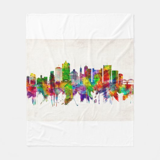 Memphis Tennessee Skyline Fleece Deken (Voorkant)