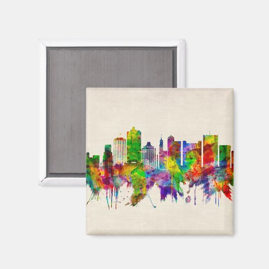 Memphis Tennessee Skyline Magneet (Voorkant / Achterkant)