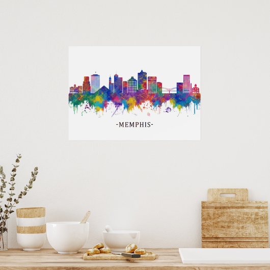 Memphis Tennessee Skyline Poster (Keuken)
