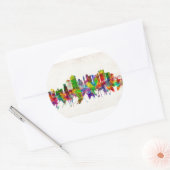 Memphis Tennessee Skyline Ronde Sticker (Envelop)