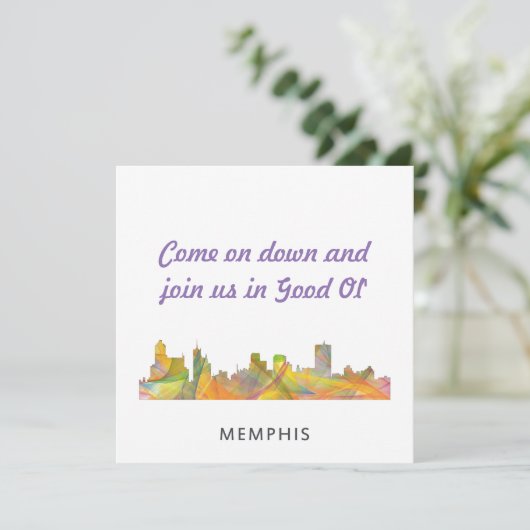MEMPHIS, TENNESSEE SKYLINE WB1 - SAVE THE DATE (Staand voorkant)