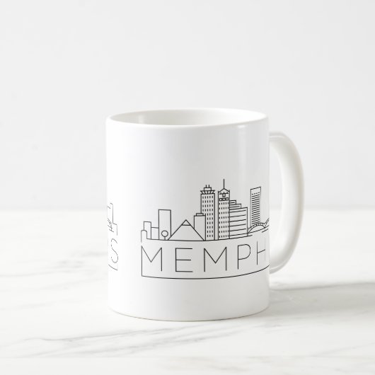Memphis, Tennessee Stylized Skyline Koffiemok (Voorkant rechts)