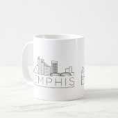 Memphis, Tennessee Stylized Skyline Koffiemok (Voorkant links)