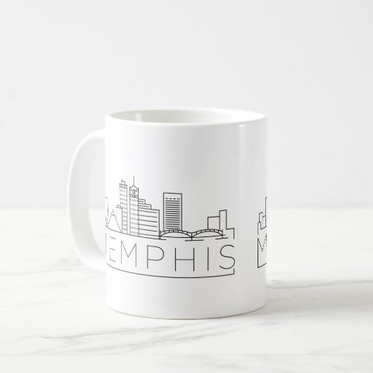Memphis, Tennessee Stylized Skyline Koffiemok (Voorkant links)