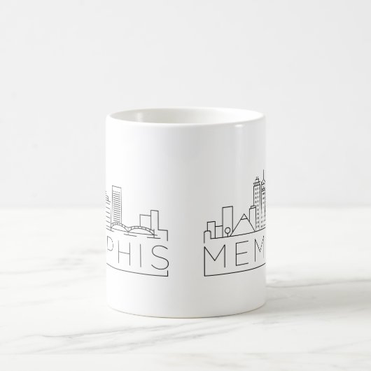 Memphis, Tennessee Stylized Skyline Koffiemok (Center)
