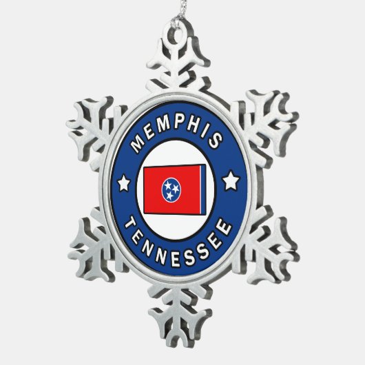 Memphis Tennessee Tin Sneeuwvlok Ornament (Rechts)