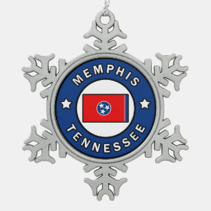 Memphis Tennessee Tin Sneeuwvlok Ornament