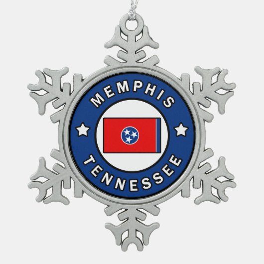 Memphis Tennessee Tin Sneeuwvlok Ornament (Voorkant)