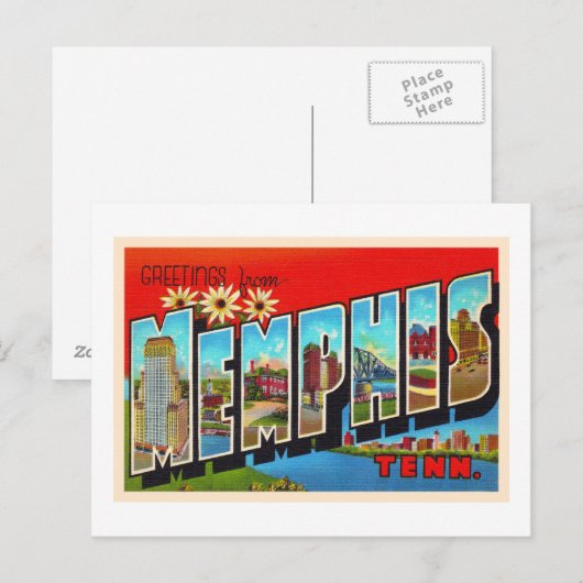 Memphis Tennessee TN groot Briefkaart (Voorkant / Achterkant)