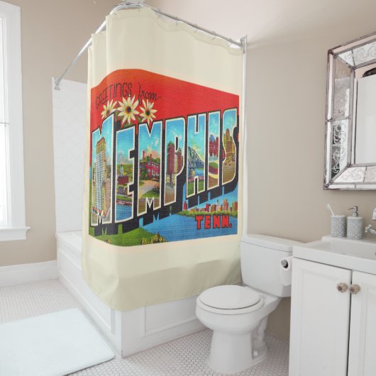Memphis Tennessee TN groot Briefkaart Douchegordijn (In situ)