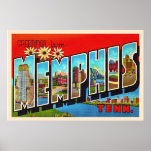 Memphis Tennessee TN  groot Briefkaart Poster