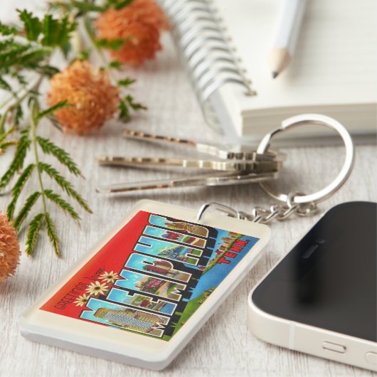 Memphis Tennessee TN  groot Briefkaart Sleutelhanger (Voorkant Rechts)