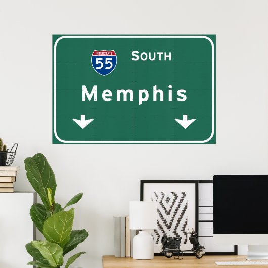 Memphis Tennessee tn Interstate Highway Freeway : Poster (Thuiskantoor)