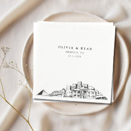 Memphis Tennessee Trouwpapier Cocktail servet