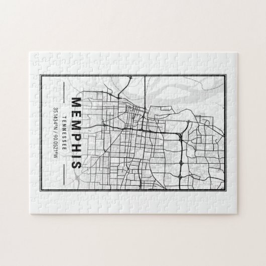Memphis Tennessee USA Cities Travel City Map Legpuzzel (Horizontaal)