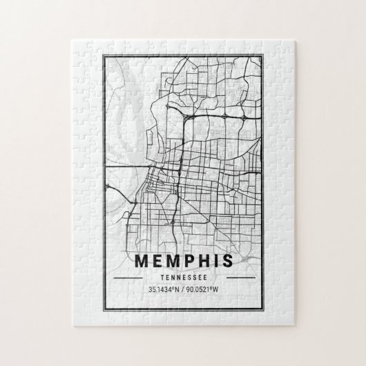 Memphis Tennessee USA Cities Travel City Map Legpuzzel (Verticaal)