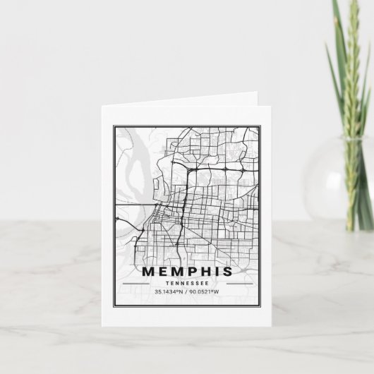Memphis Tennessee USA Travel City Map Kaart (Voorkant)