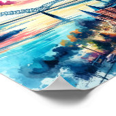 Memphis Tennessee USA Travel Places waterverf Poster (Hoek)