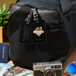 Memphis Tennessee Verenigde Staten Retro Skyline Bagagelabel