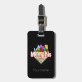 Memphis Tennessee Verenigde Staten Retro Skyline Bagagelabel (Voorkant verticaal)