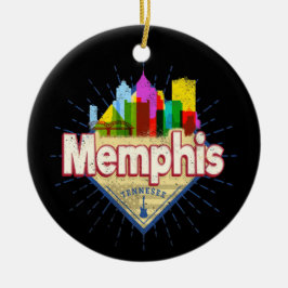 Memphis Tennessee Verenigde Staten Retro Skyline Keramisch Ornament