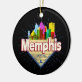 Memphis Tennessee Verenigde Staten Retro Skyline Keramisch Ornament (Links)