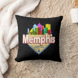Memphis Tennessee Verenigde Staten Retro Skyline Kussen