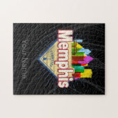 Memphis Tennessee Verenigde Staten Retro Skyline Legpuzzel (Horizontaal)