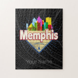 Memphis Tennessee Verenigde Staten Retro Skyline Legpuzzel
