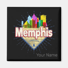 Memphis Tennessee Verenigde Staten Retro Skyline Magneet