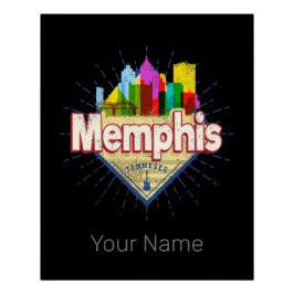 Memphis Tennessee Verenigde Staten Retro Skyline Perfect Poster