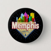 Memphis Tennessee Verenigde Staten Retro Skyline Ronde Button 5,7 Cm (Voorkant)