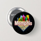 Memphis Tennessee Verenigde Staten Retro Skyline Ronde Button 5,7 Cm (Voorkant /achterkant)