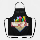 Memphis Tennessee Verenigde Staten Retro Skyline Schort (Voorkant)