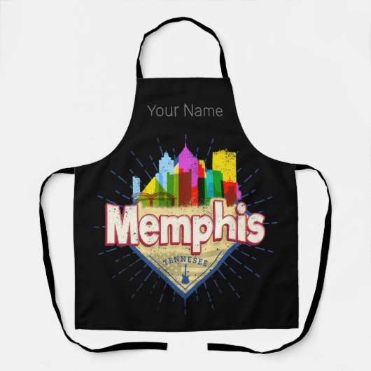 Memphis Tennessee Verenigde Staten Retro Skyline Schort (Voorkant)