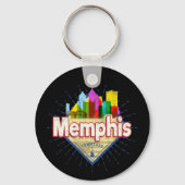 Memphis Tennessee Verenigde Staten Retro Skyline Sleutelhanger (Voorkant)