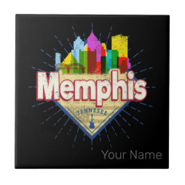 Memphis Tennessee Verenigde Staten Retro Skyline Tegeltje