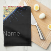 Memphis Tennessee Verenigde Staten Retro Skyline Theedoek (Quarter Fold)